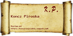 Koncz Piroska névjegykártya